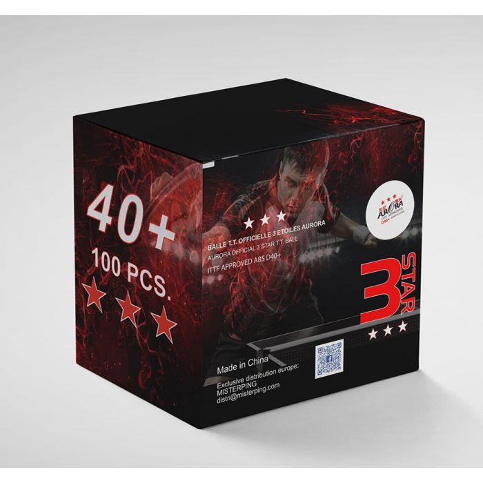100 pelotas Aurora ITTF 3 estrellas D40+