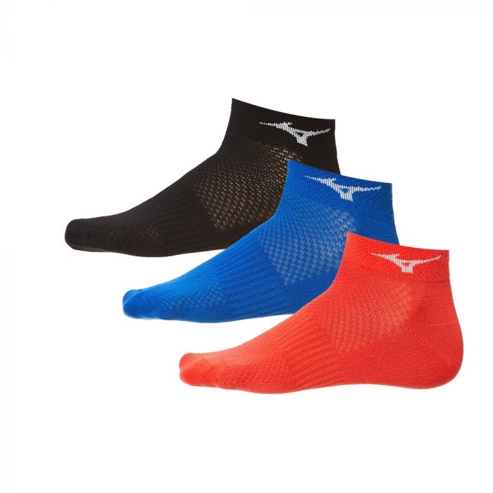 Pack of 3 Mizuno Mid Socks black/blue/coral
