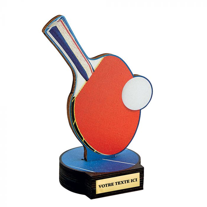 Trophée bois tennis de table 20 cm