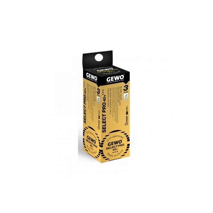 3 balles GEWO Select pro 40+ 3 étoiles